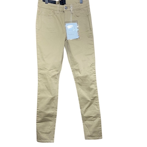 NWT Acne Studios Women's Skin 5 Taupe Skinny Jeans Khaki Tan Size 25 / 32 - Picture 2 of 9